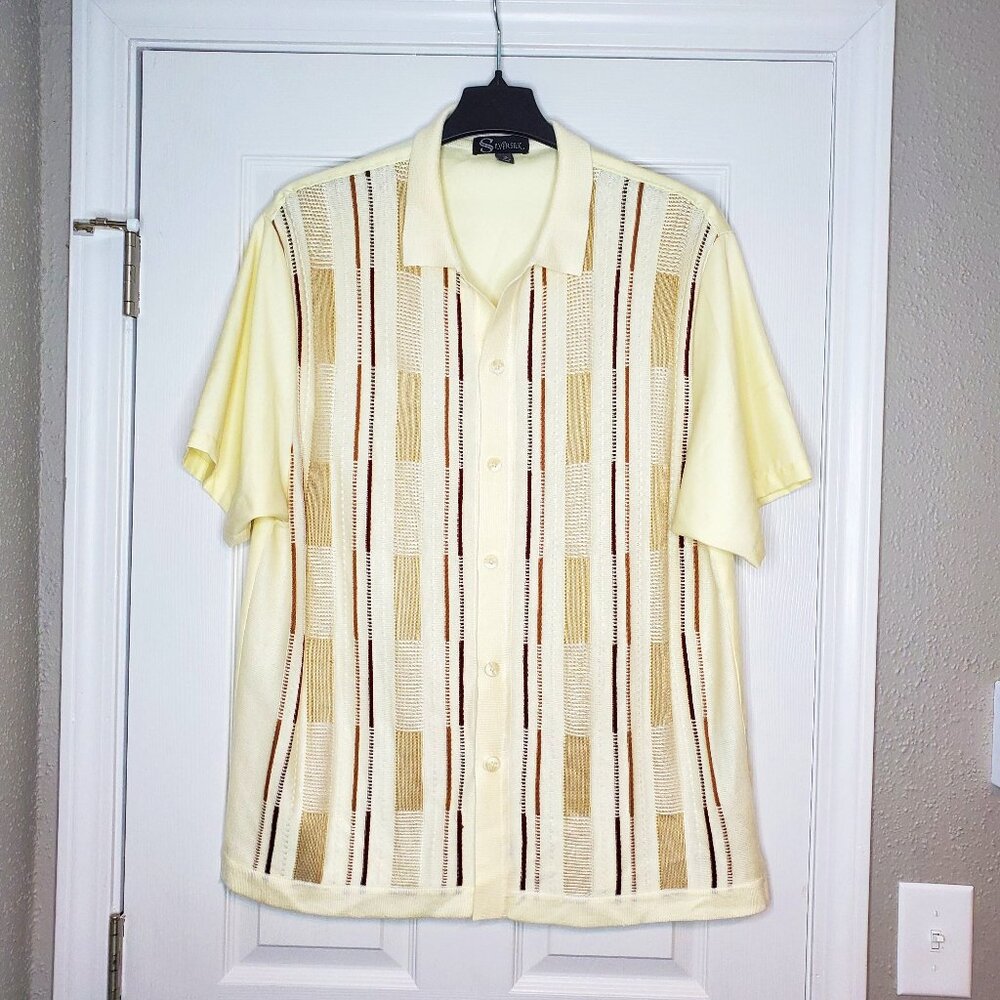 Silversilk Men's 1960s Patterned Knitted Shirt